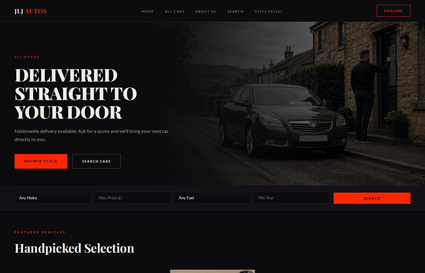 CarDealerCMS — Live dealer website example showing JLJ Autos Preston